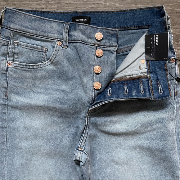 *EXPRESS High Rise Straight Ankle Button Jeans Sz 6L - Picture 4 of 8